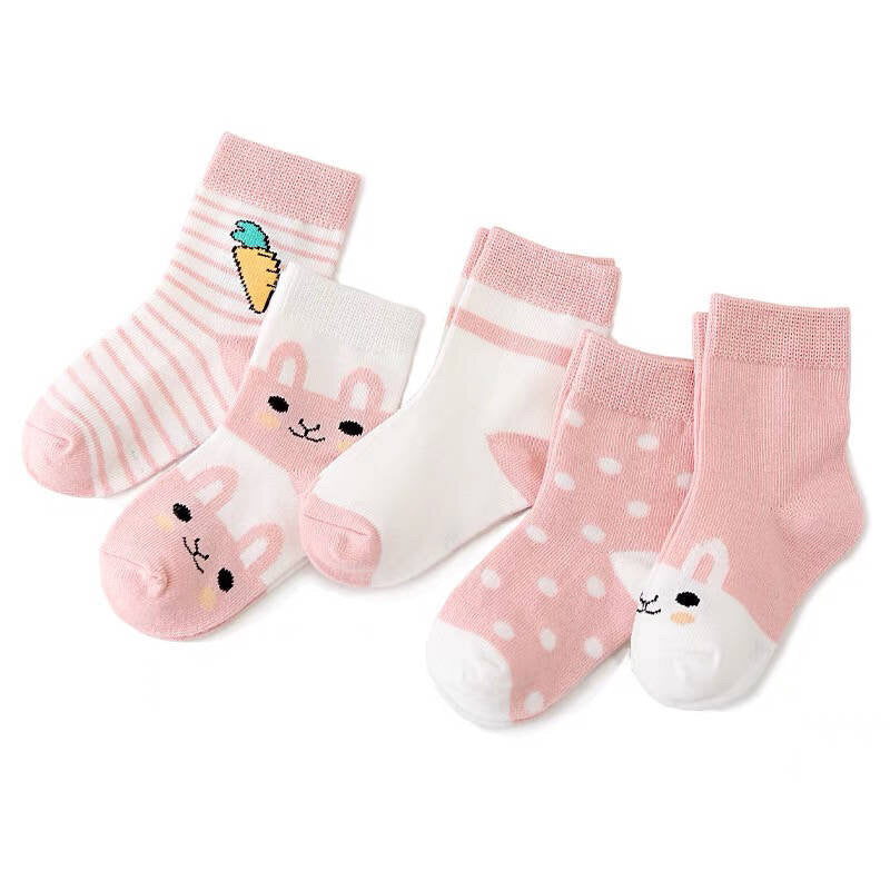 5-Pack Organic Cotton Kids Socks | Breathable & Soft | Mrs Bunny