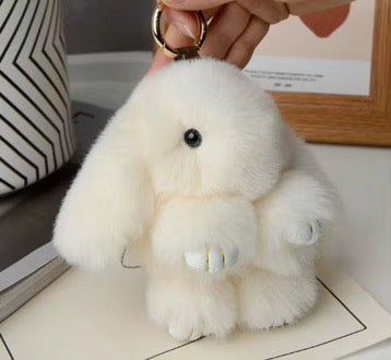 Fluffy Plush Bunny Keychain & Cute Bunny Bag Charm