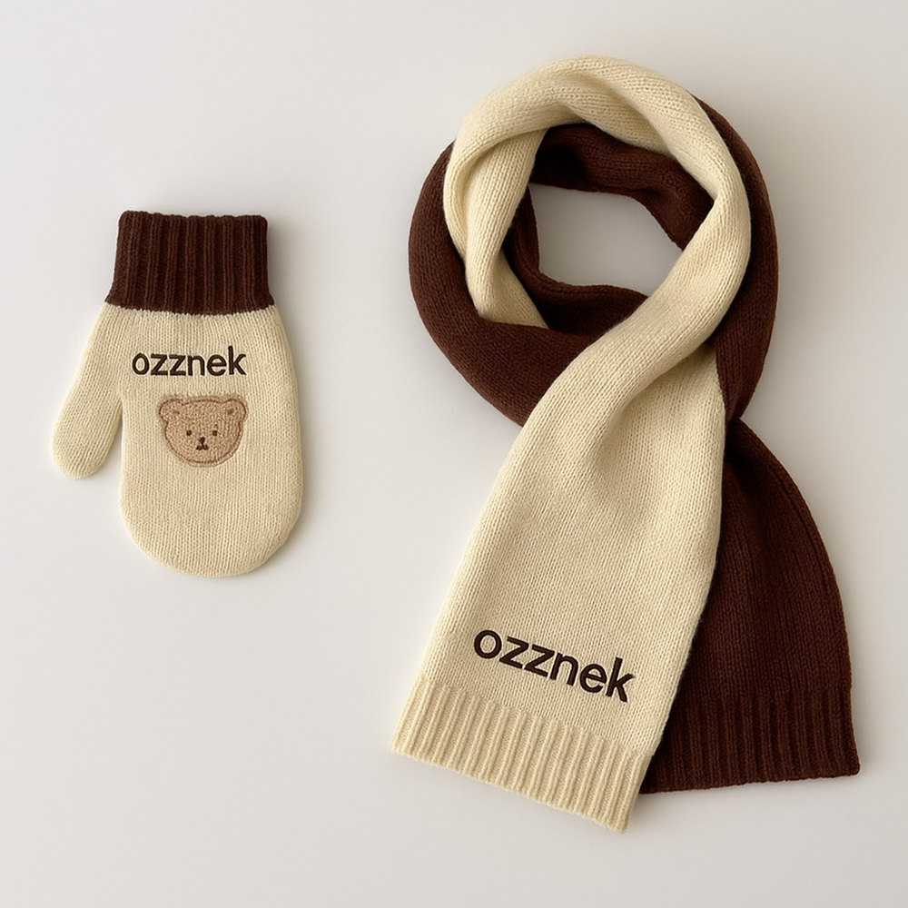 Kids Glove & Scarf Set – Warm Fleece Knit