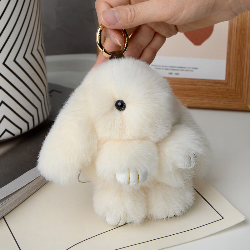 Fluffy Plush Bunny Keychain & Cute Bunny Bag Charm