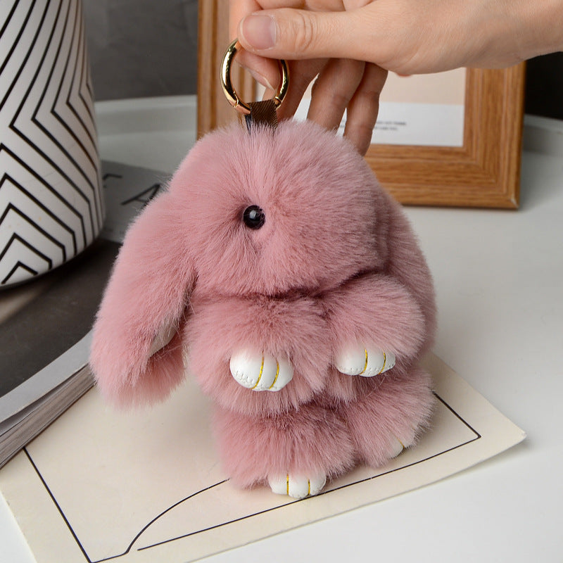 Fluffy Plush Bunny Keychain & Cute Bunny Bag Charm