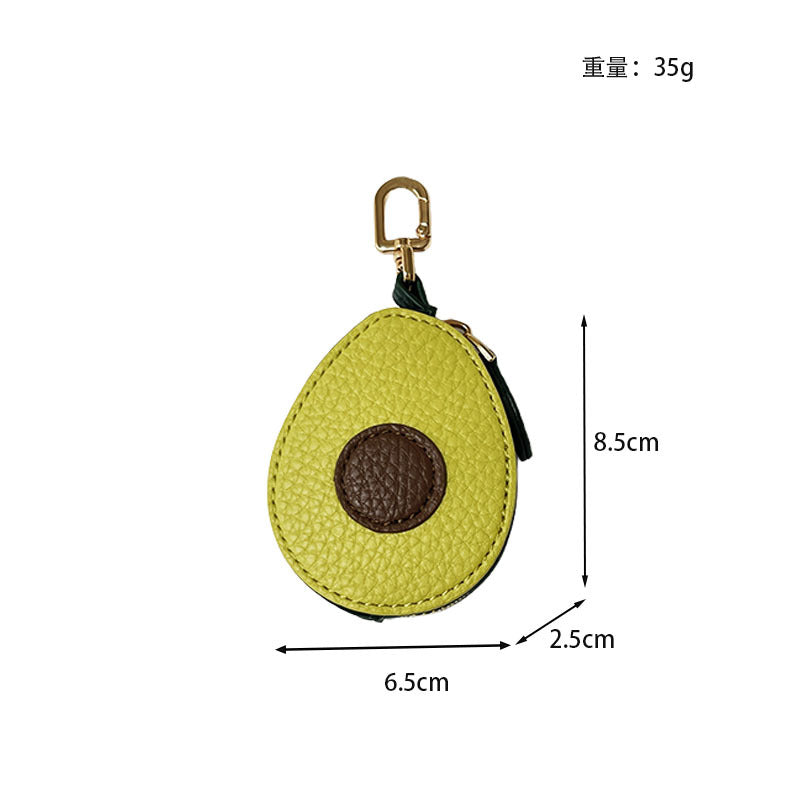 Mini Leather Fruit Keychain Pouch & Bag Charm