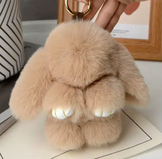 Fluffy Plush Bunny Keychain & Cute Bunny Bag Charm