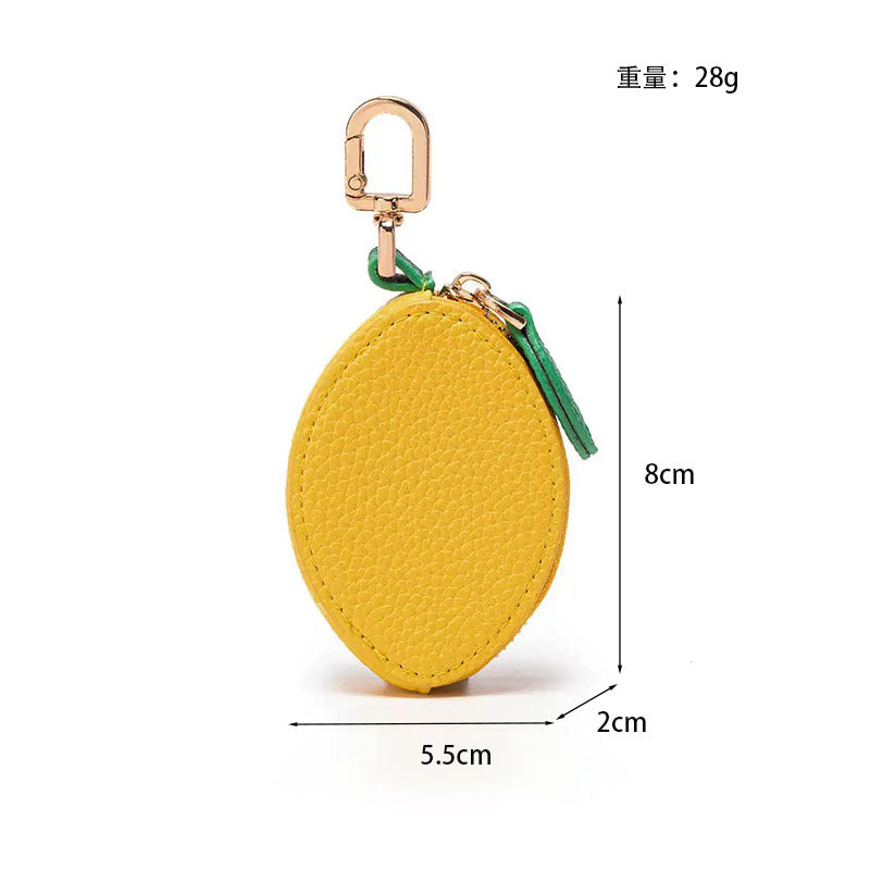 Mini Leather Fruit Keychain Pouch & Bag Charm