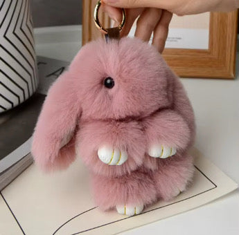 Fluffy Plush Bunny Keychain & Cute Bunny Bag Charm