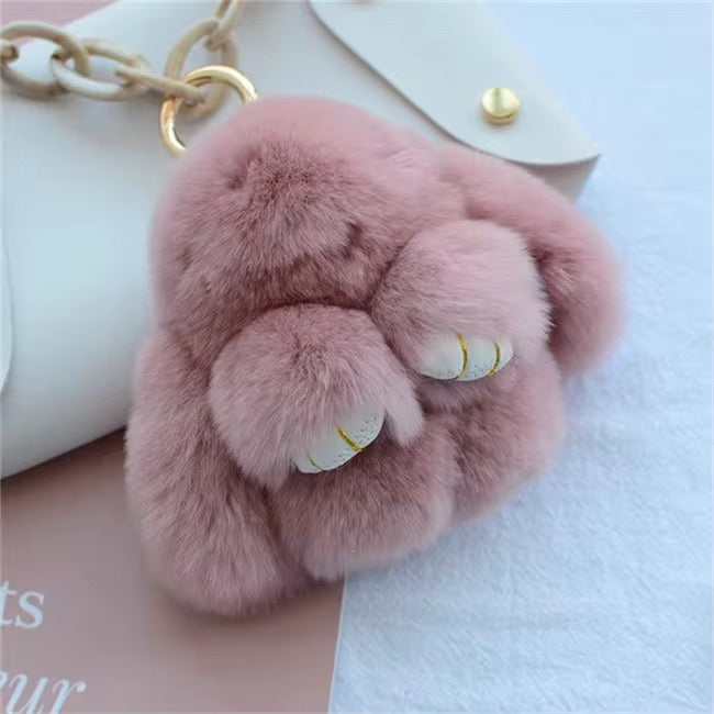 Fluffy Plush Bunny Keychain & Cute Bunny Bag Charm