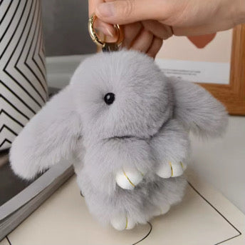 Fluffy Plush Bunny Keychain & Cute Bunny Bag Charm