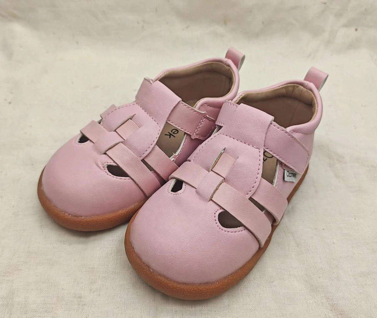 Bloom Kids Barefoot Sandals – Toddler Shoes with Wide Toe Box & Flexible Sole on cream linen background — view 2