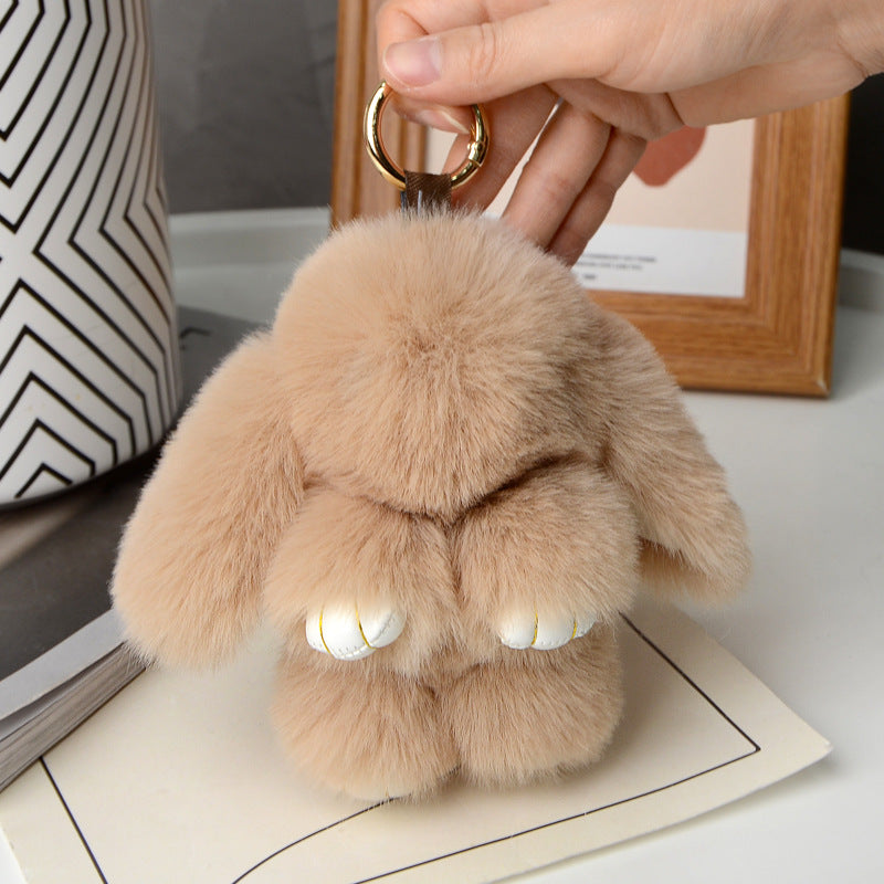 Fluffy Plush Bunny Keychain & Cute Bunny Bag Charm