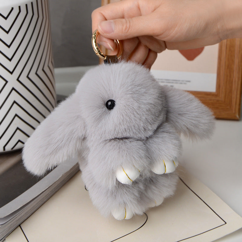 Fluffy Plush Bunny Keychain & Cute Bunny Bag Charm