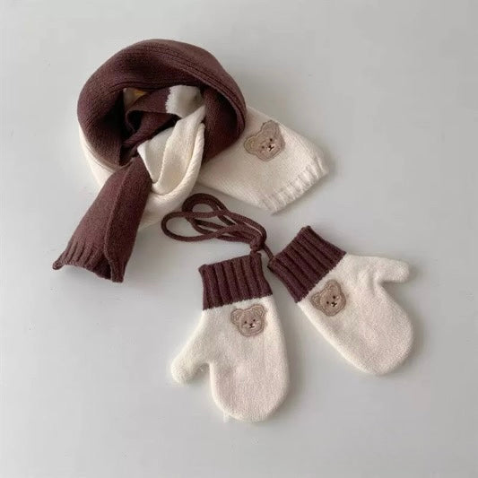 Kids Glove & Scarf Set – Warm Fleece Knit