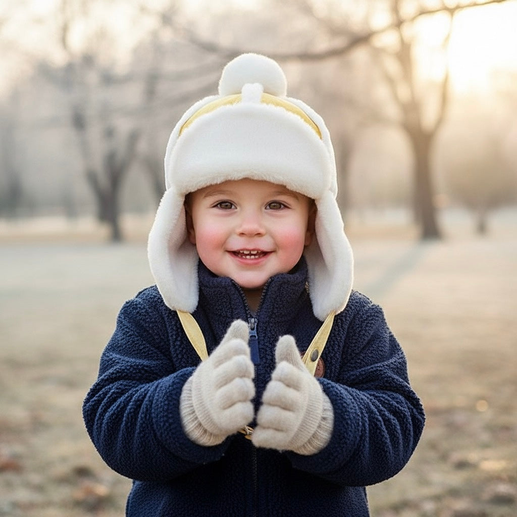 sherpa aviator hat in Pale yellow - color option in the gift set