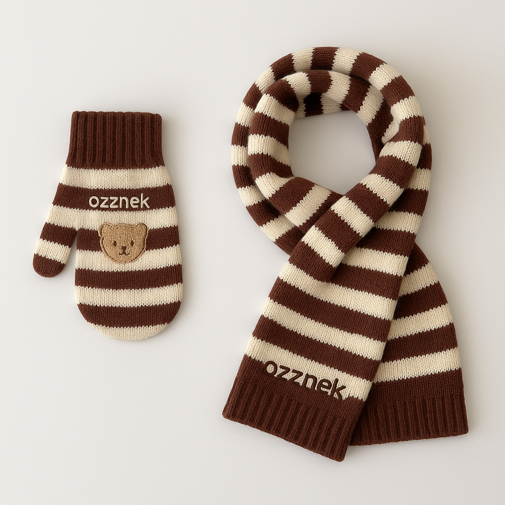Kids Glove & Scarf Set – Warm Fleece Knit