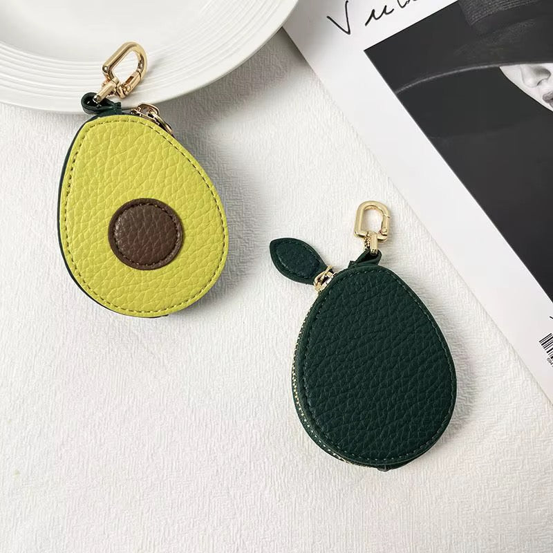 Mini Leather Fruit Keychain Pouch & Bag Charm