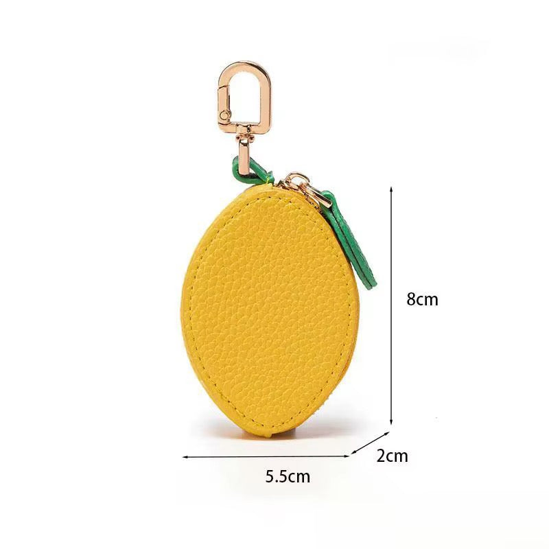 Mini Leather Fruit Keychain Pouch & Bag Charm