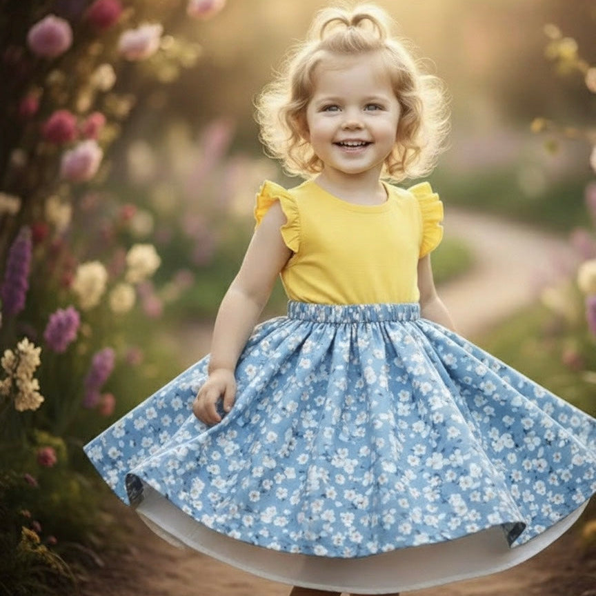 Pre-Order Bright Blossom Cotton Ruffle Dress – Everyday & Party Dress for Girls