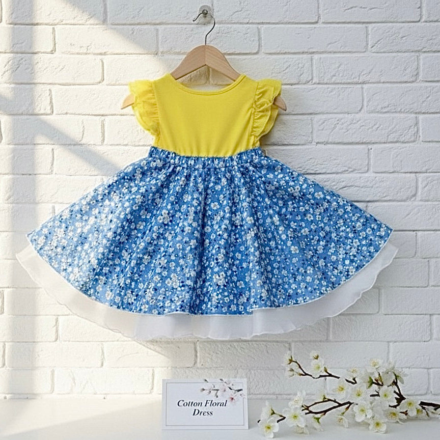fancy cotton dress Floral Fancy Cotton Cheongsam Top Chinese Style Dance Costume Blue / XS