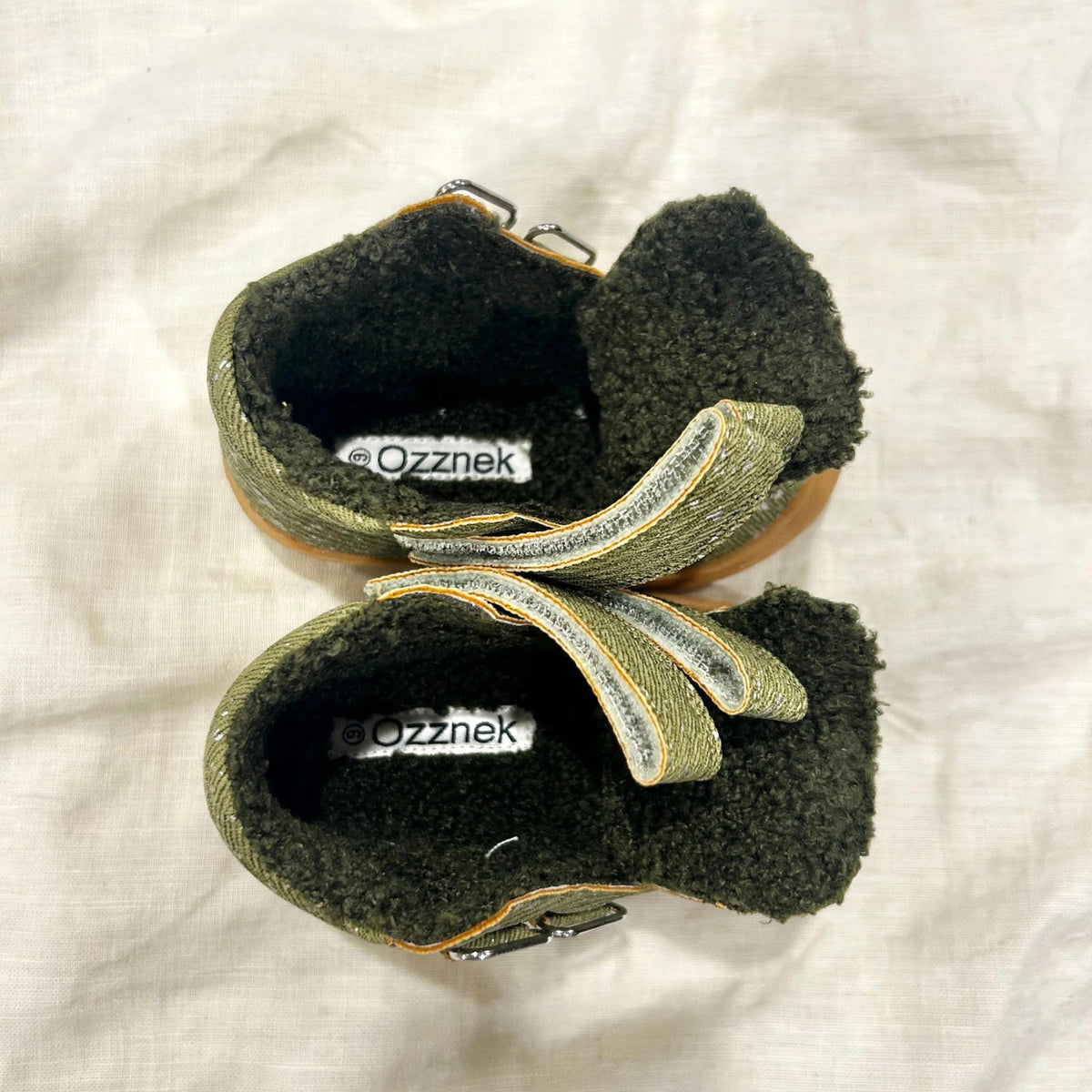Barefoot Toddler Boots | Warm Sherpa-Lined & Little Hiker on cream linen background — view 2