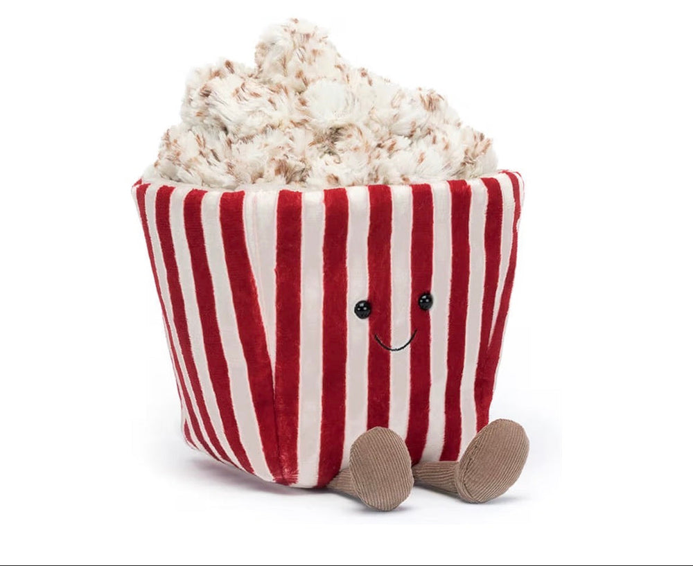 Movie Night Popcorn Plushie | 8.5” Ultra-Soft Sensory Food Toy