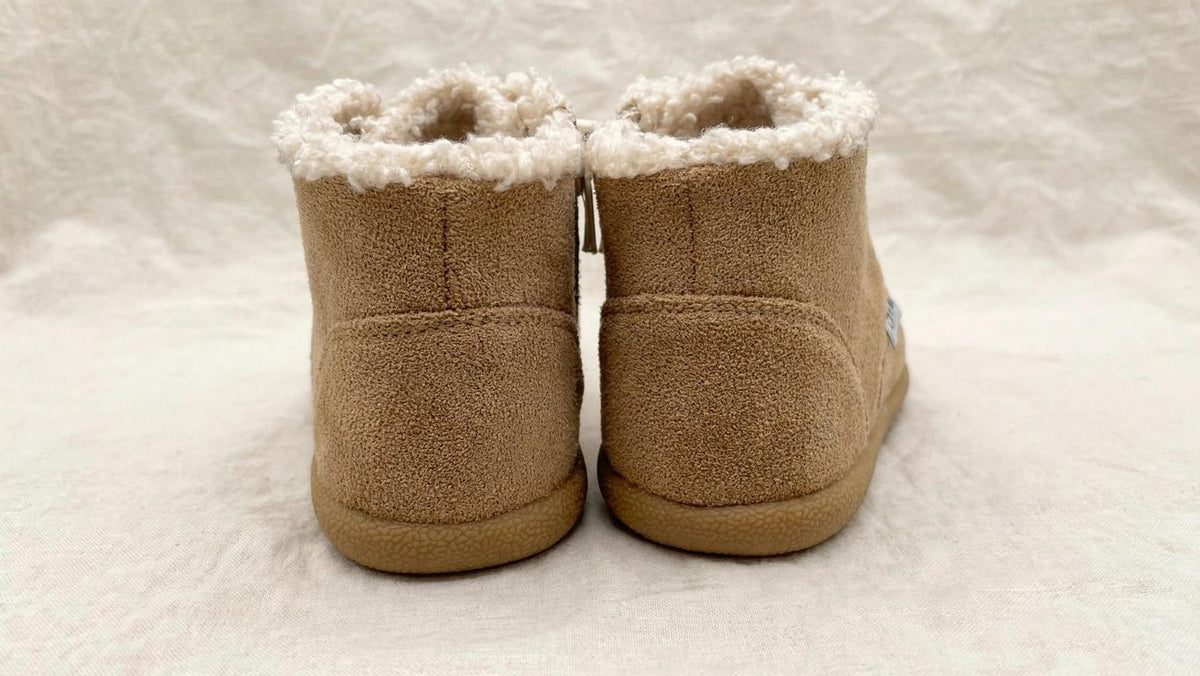 Terra Kids Barefoot Boots | Toddler Winter Boots on cream linen background — alternate view