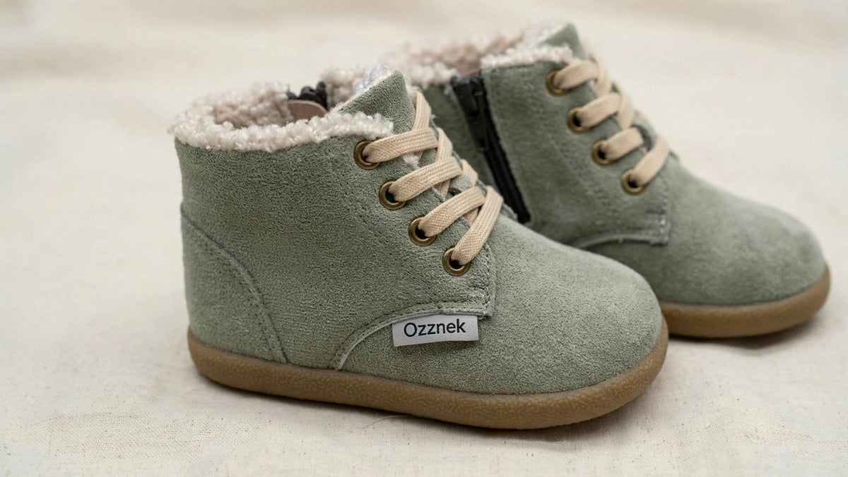 Terra Kids Barefoot Boots | Toddler Winter Boots on cream linen background — view 3