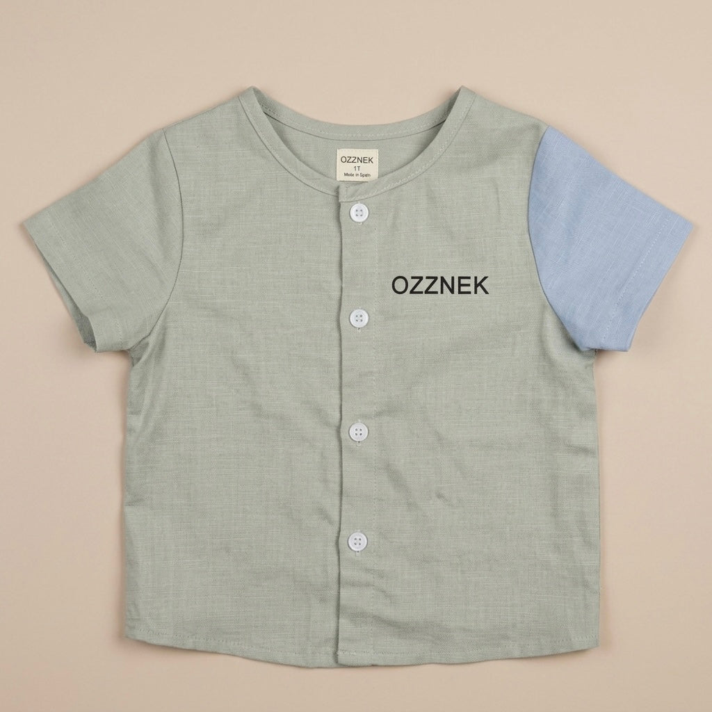 Toddler Organic Cotton Linen Button-Up Shirt – ozznekshoes
