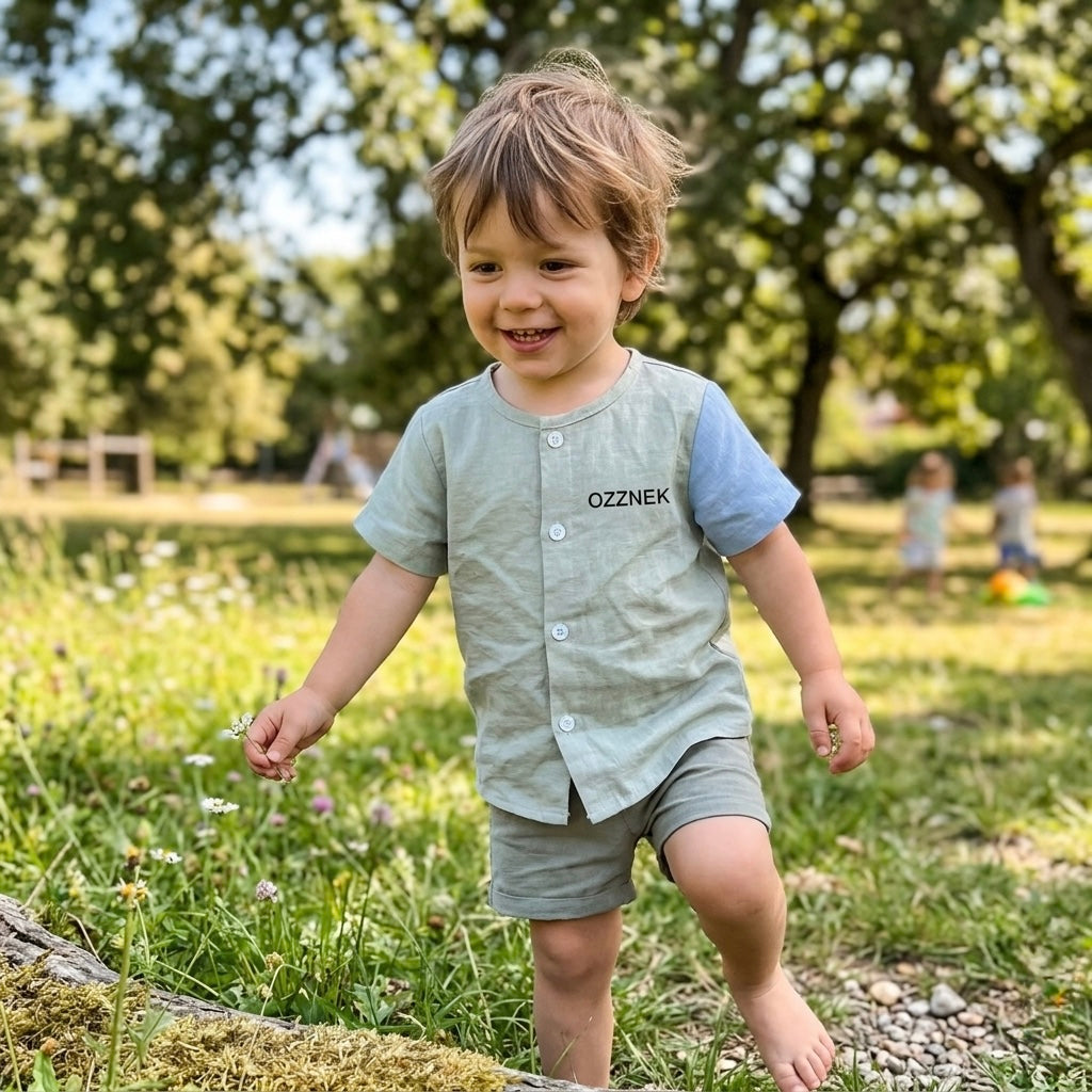 Kids Linen Shirt & Sandals Bundle Deal