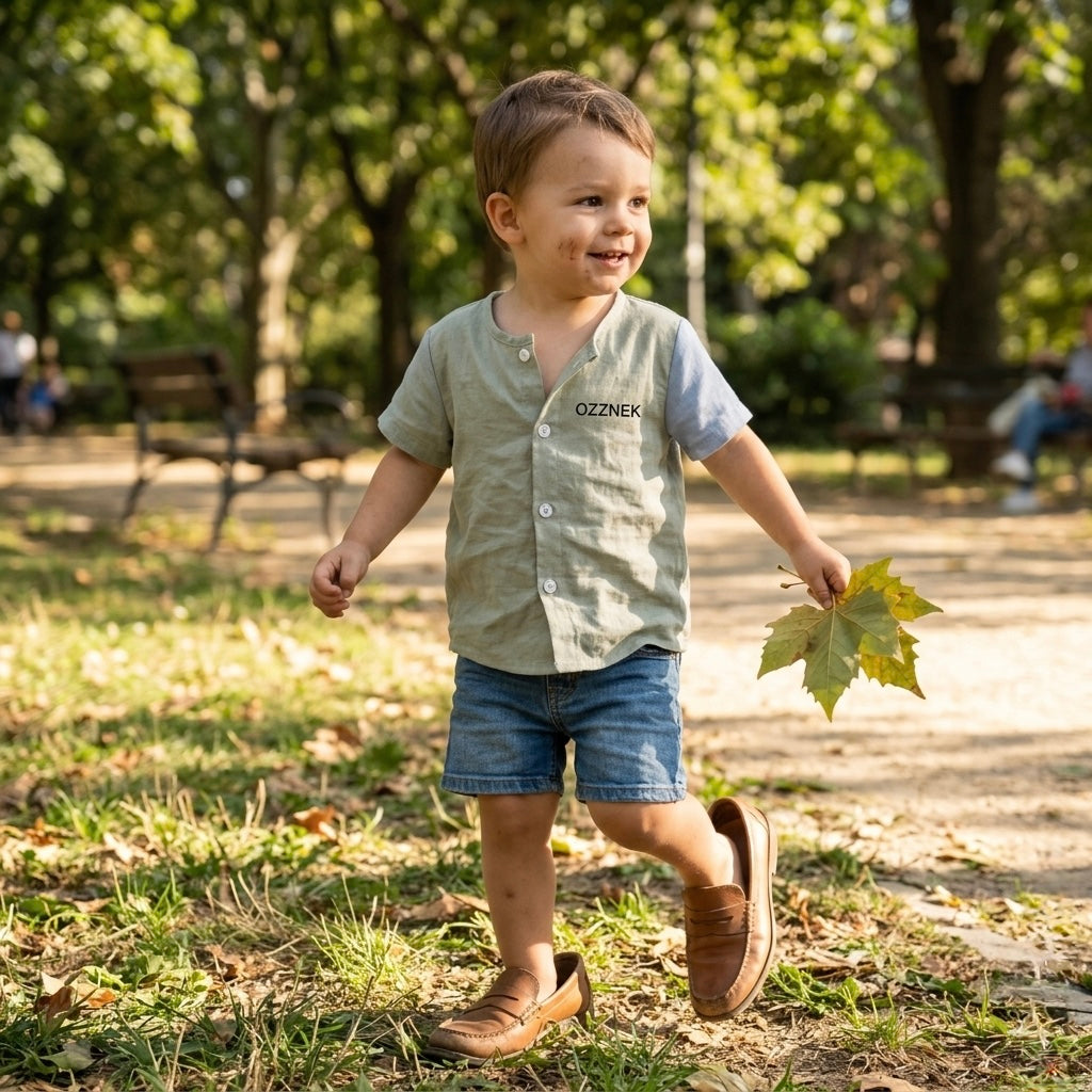 Kids Linen Shirt & Sandals Bundle Deal