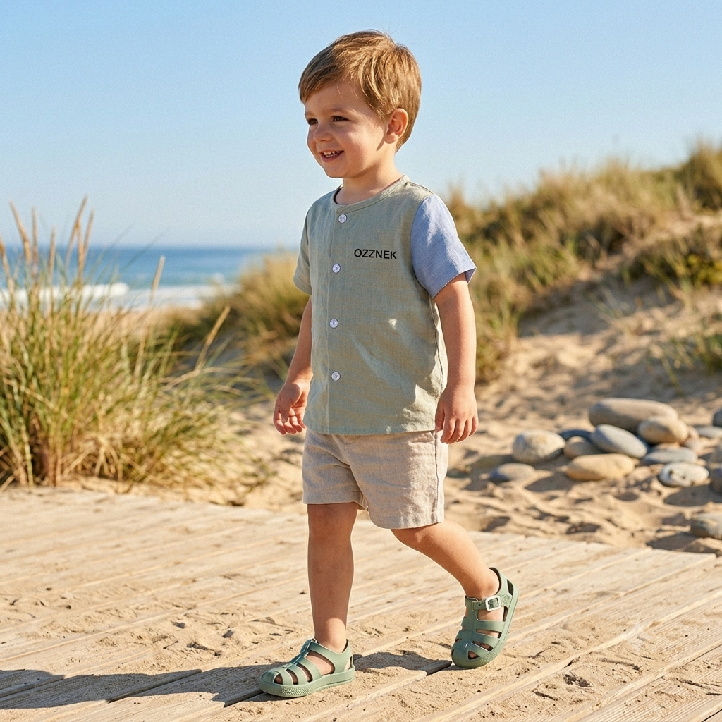 Bundle Deal:Linen Shirt & Sandals Set