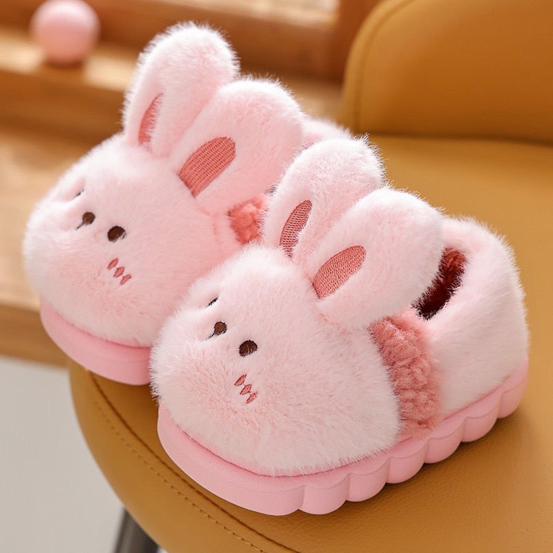fuzzy animal slippers in Pink - color option in the gift set