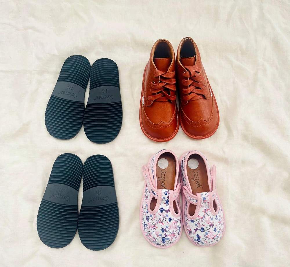 2-Pair Toddler Shoe Bundle | Easy-On Kids' Shoes| Moana Shoe Bundle on cream linen background