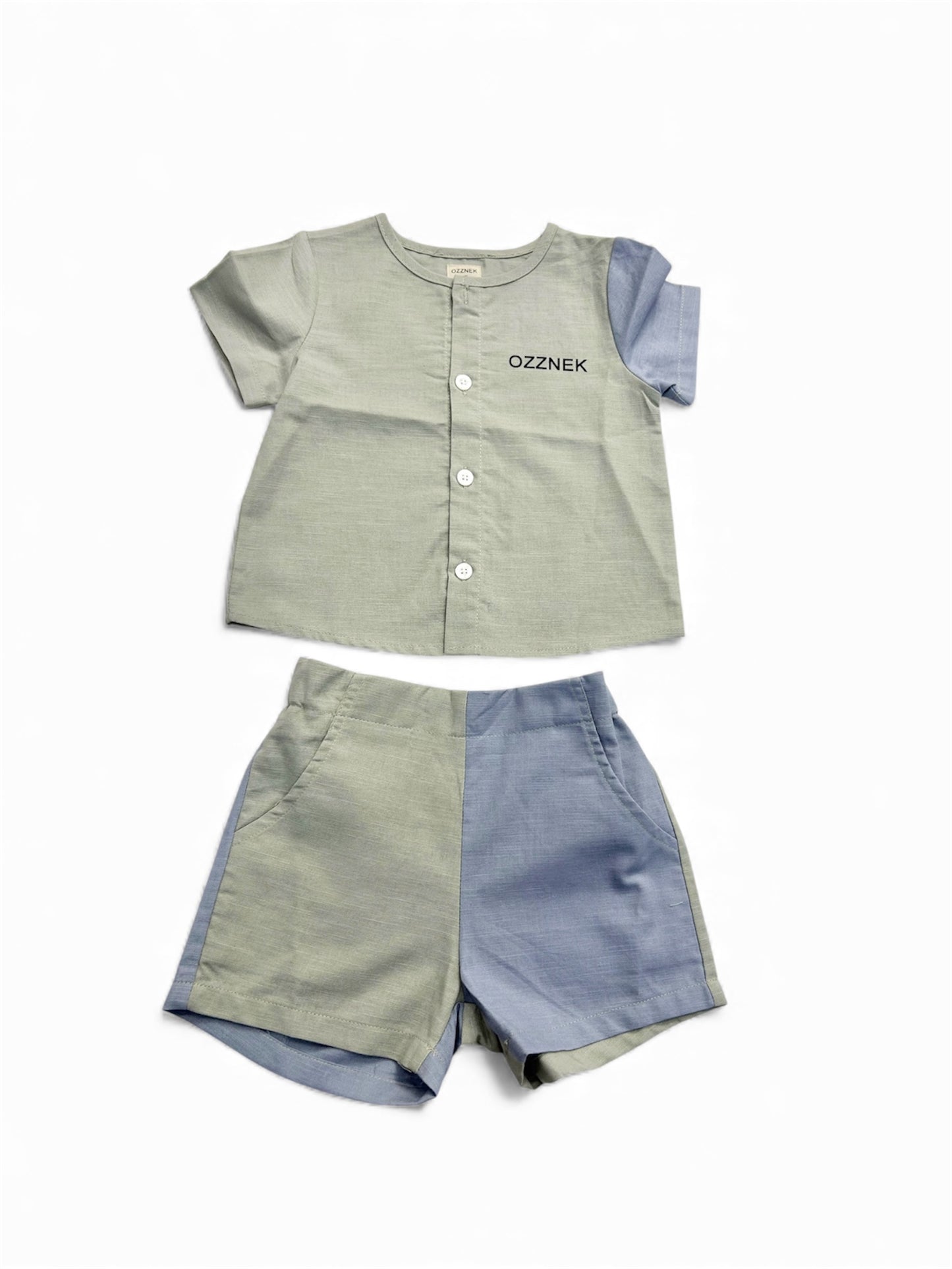 Pre-Order |Slate Two-Piece Boys Linen Summer Set – Neutral Spring Outfit