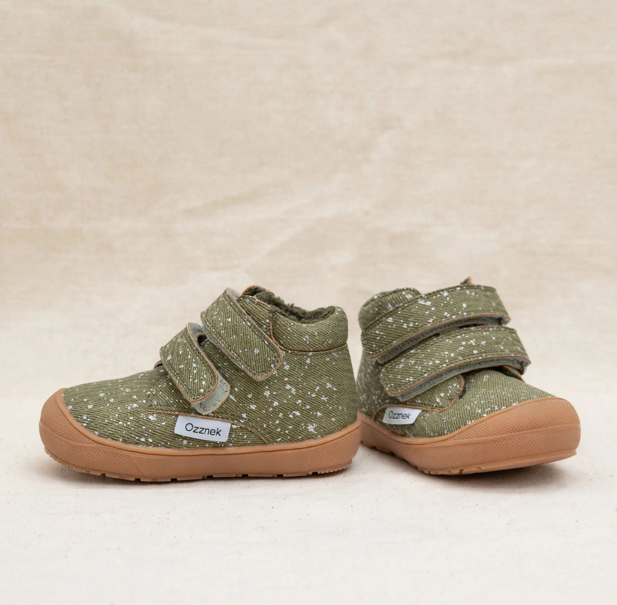 Barefoot Toddler Boots | Warm Sherpa-Lined & Little Hiker on cream linen background — view 4
