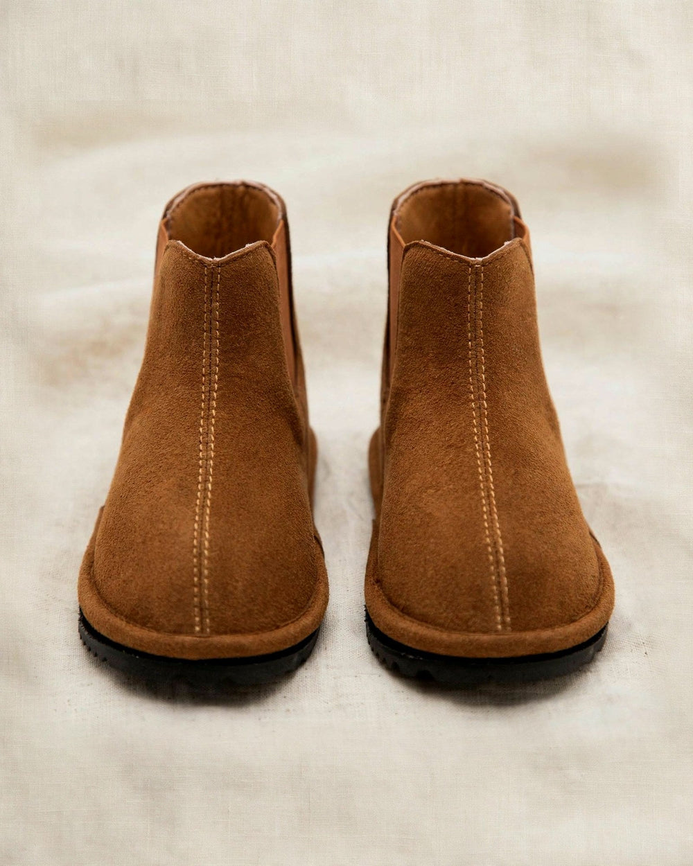 Kids brown Chelsea boots - easy wear non slip toddler boots in the heirloom winter gift set