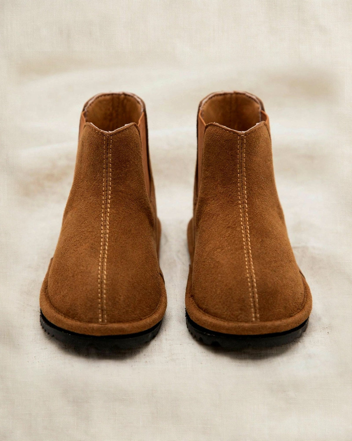 Kids brown Chelsea boots - easy wear non slip toddler boots in the heirloom winter gift set