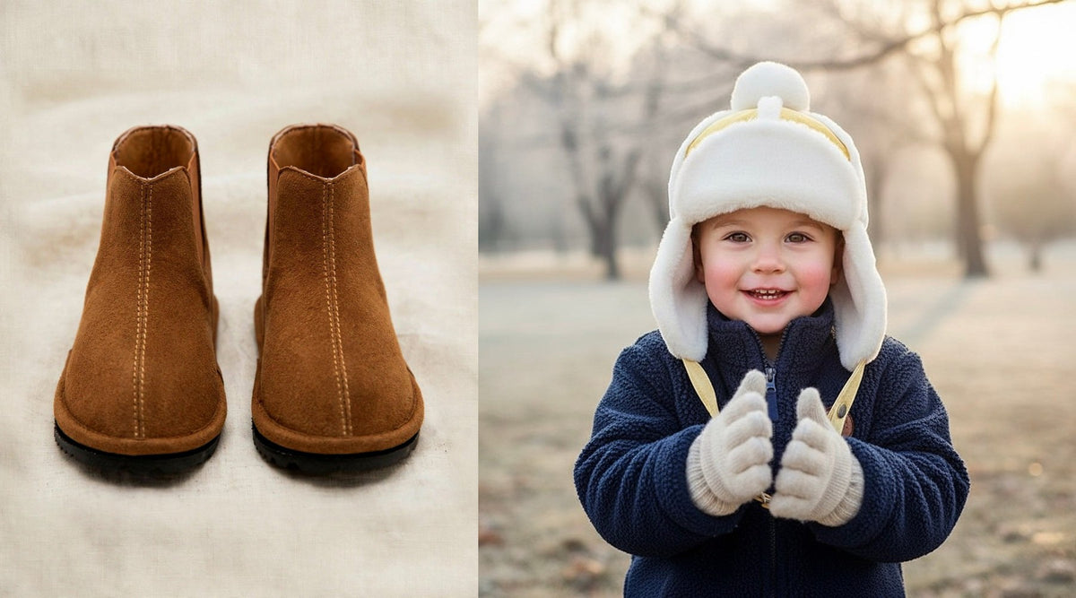 Chelsea heirloom gift set - Chelsea boots and merino sweater with the Pale yellow sherpa hat