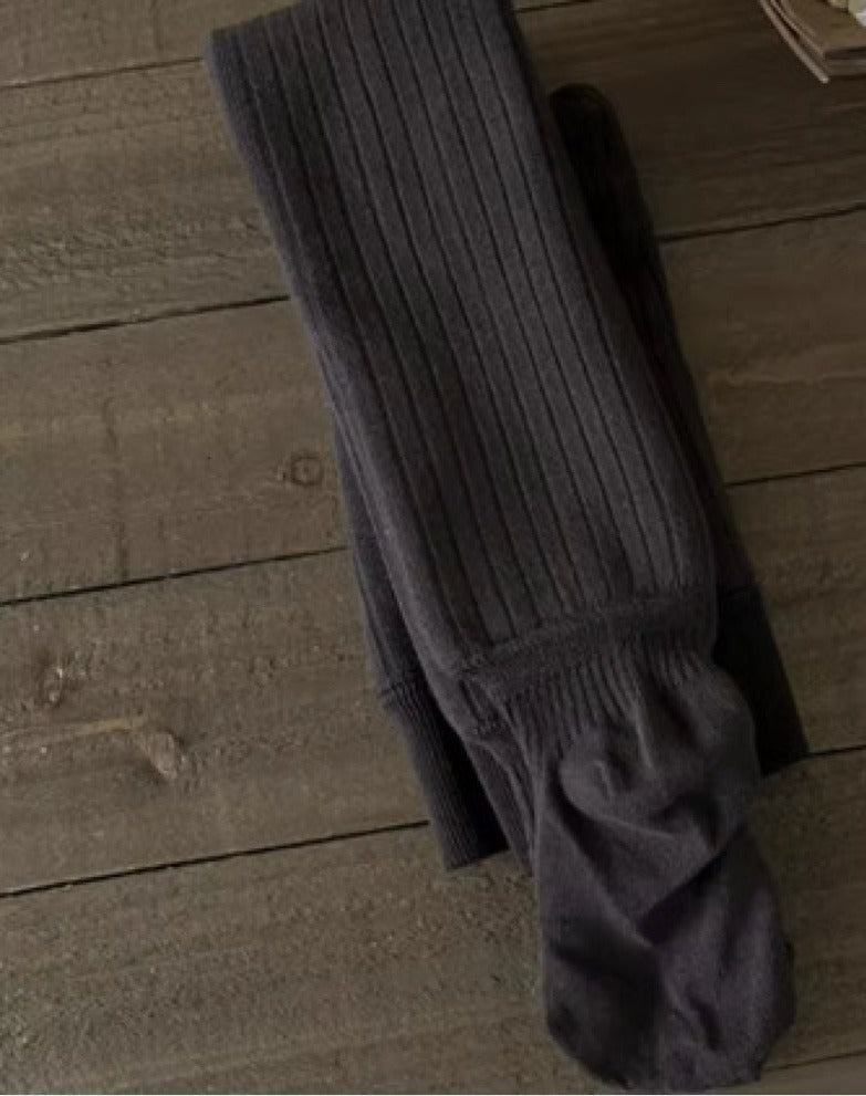 Fleece-lined toddler leggings in dark brown – warm winter leggings for kids