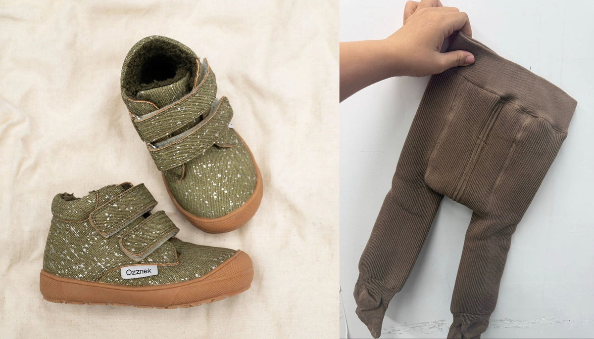Little Hiker toddler boots with fleece-lined leggings gift set