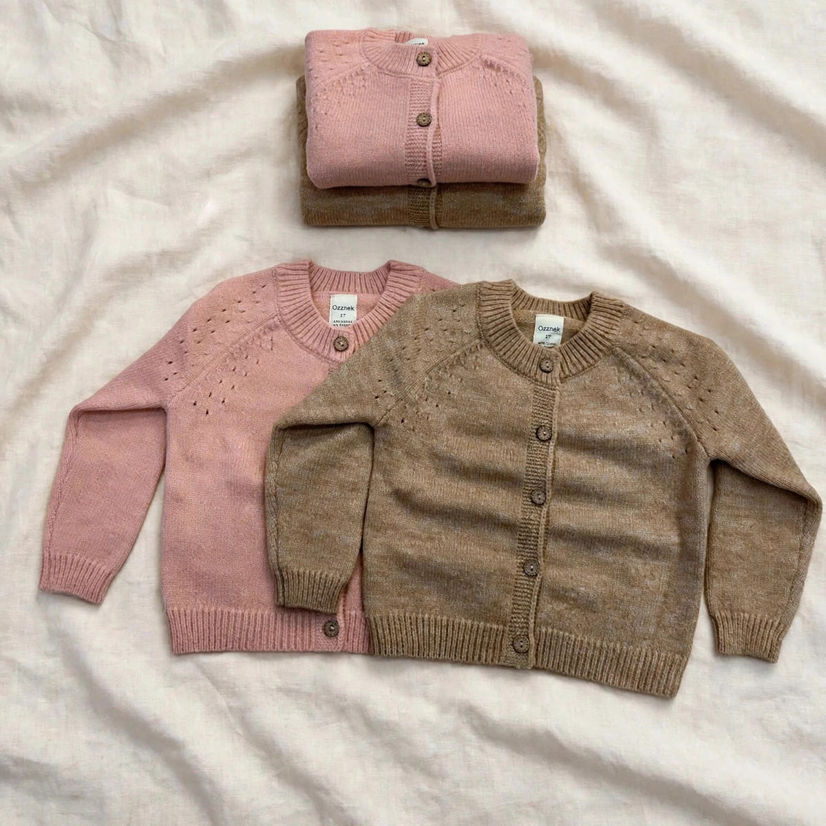 Premium Kids' Organic Cotton Cardigan | Made in Peru — flat lay