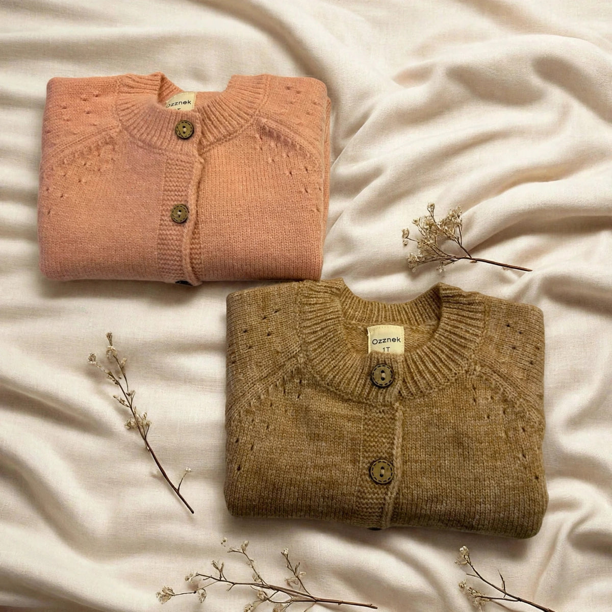 Premium Kids' Organic Cotton Cardigan | Made in Peru — pair view