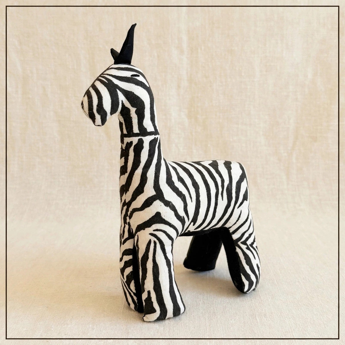 Handmade safari animal plush in African kente fabric - giraffe elephant rhino zebra kids gift