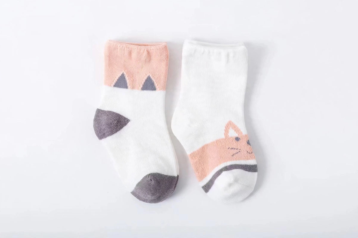 Organic Cotton Kids’ Socks | Fun Cat Socks for Tod - front view, white studio photo