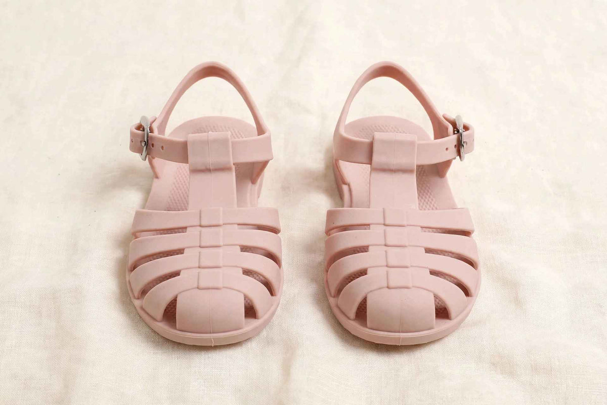 Roman Kids' Barefoot Jelly Sandals | Waterproof & Wide Toe Box on cream linen background