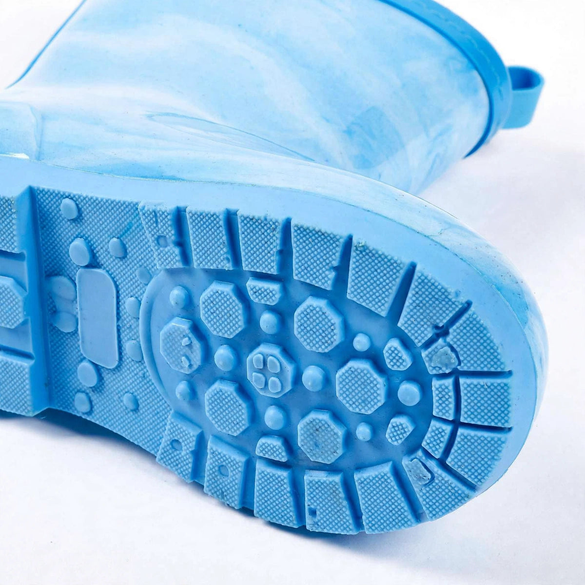 Kids' Barefoot Rain Boots | Wide Toe Box & Waterpr - detail close-up, white studio photo