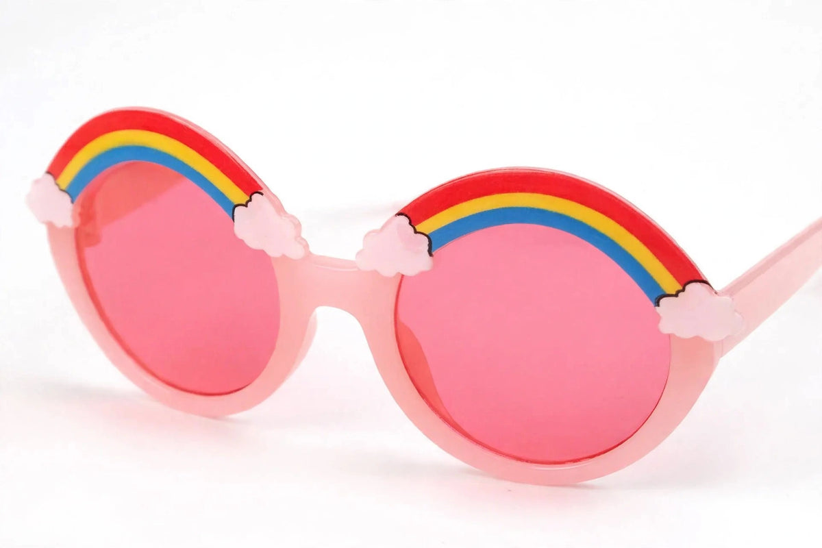 Rainbow Kids Sunglasses – 100% UV 400 Protection T - detail close-up, white studio photo