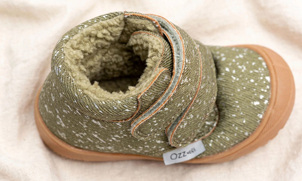 Barefoot Toddler Boots | Warm Sherpa-Lined & Little Hiker — close-up detail