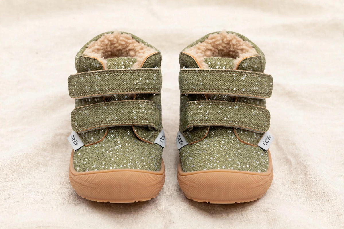 Barefoot Toddler Boots | Warm Sherpa-Lined & Little Hiker on cream linen background — view 10